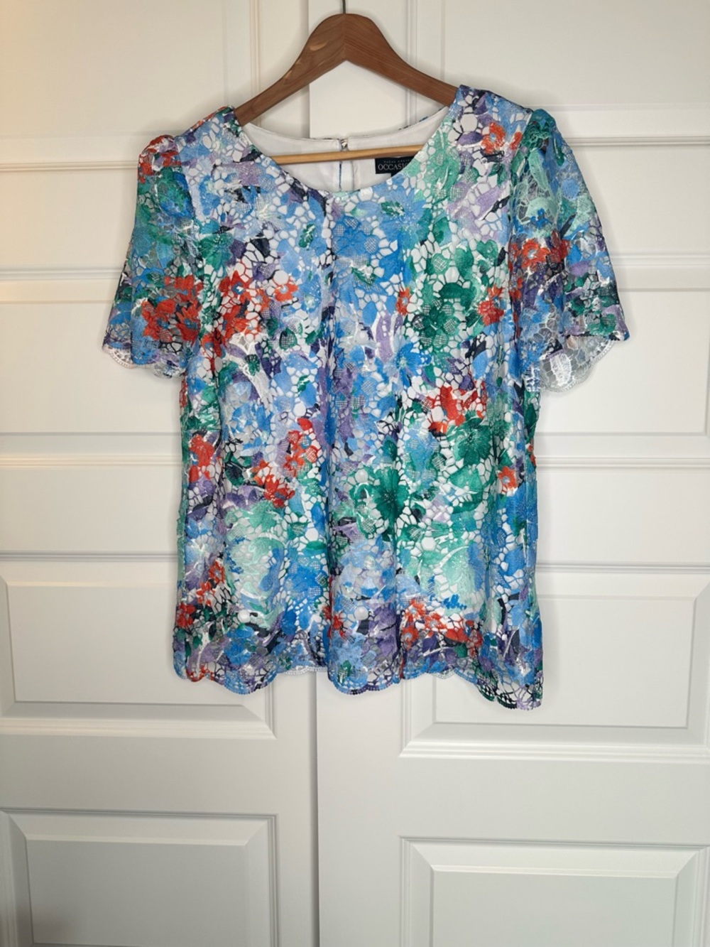 Susan Graver Occasions Floral Lace Top - EUC - Picture 4 of 8